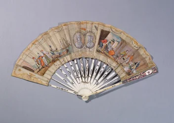 Fan with illustrations from The Countess of Cagliostro, c.1786