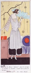 Fashion Plate Depicting a Fan Made from Feathers, from Art, Gout, Beaute, 1921