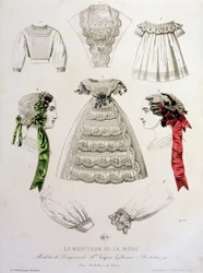 Fashion plate from Le Moniteur de la Mode, 1854