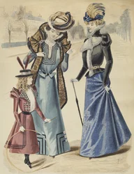 Fashion plate, on the boulevard, illustration from La Nouvelle Mode, 1897