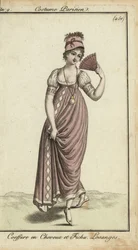 Fashionable merveilleuse with fan