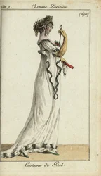 Fashionable woman in ball gown with tiara