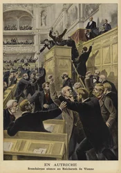 Fighting in the Imperial Council, Vienna, 1897