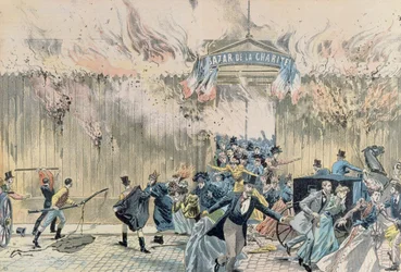 Fire at the Bazar de la Charite, 4th May 1897, from Le Pelerin, 1897