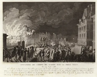 Fire at the Corps du Garde on the Pont Neuf in Paris