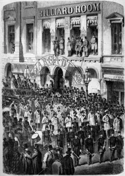 Firefighters in New York preparing to leave for Washington to congratulate the new president of the Union (James Buchanan)