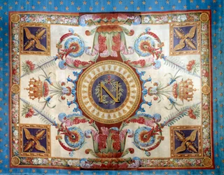 First empire: carpet of the throne room at the Palais des Tuileries made by the soap factory. 1809