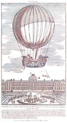 First manned hydrogen balloon flight, 1783