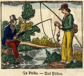 Fishing, the image of a spinal 19th century