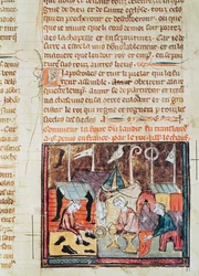 Merchants at the Lendit Fair near St. Denis, from the Grandes Chroniques de France, 1375-79