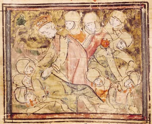 How Charlemagne Found Roland Dead, from the Grandes Chroniques de France