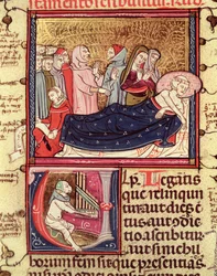 A Dying Man Dictating his Will, from Justiniani in Fortiatum