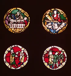 Four windows depicting scenes from the Life of Christ, from the Chapelle du Rosaire
