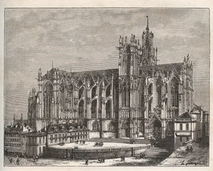 Cathedral of Saint Etienne de Metz - Engraving in 