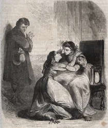 Francoise de Montmorency-Fosseux (1566-1641) Asks Forgiveness to Queen Marguerite de Valois (1553-1615), Known as Queen Margot. She Is the Mistress of King Henry IV (1553-1610) and Is Apprehensively Giving Birth to Their Child