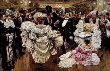 French Cancan Dancers During a Show in a Cabaret