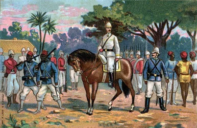 French Expedition to Dahomey: French General Alfred Amedee Dodds (1842-1922) to Benin (Dahomey) in 1892.