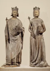 French King Charles V and Jeanne de Bourbon (stone)