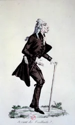 French Revolution: Cartoon about the Jacobins at the time of the split of the movement J