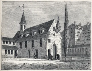 French Revolution: meeting place for the Jacobins club in Paris, a former convent in the Saint-Honore district. Engraving from 1889. Private collection