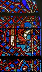 From window w12, the Good Samaritan window; the traveller leaves town cured?