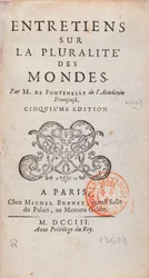 Frontispiece of Entretiens sur la Pluralite des Mondes, written by Bernard Le Bovier de Fontenelle, published in 1773