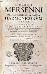 Frontispiece of Harmonie universelle by Marin Mersenne