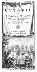Frontispiece of The Utopia of Thomas More, Chancellor of England, Translated by Samuel Sorbiere, published by Jan Blaeu in Amsterdam, 1643