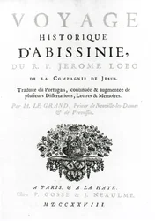 Frontispiece to the French translation of Voyage to Abyssinia by Jeronimo Lobo published 1728
