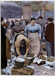 Fruit merchants rue Rambuteau (Halles)