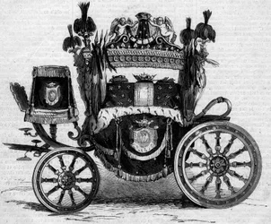 Funeral tank used during the obsequies of Prince Jerome Bonaparte (1784-1860). Engraving in Le Monde Illustré n°169 of 7 July 1860.