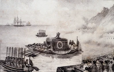 Funeral of Napoleon I: departure of St. Helena - drawing by Levilly, in “Historical painting of the funeral of Napoleon” by M. St Maurice, c. 1851
