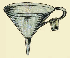 Funnel. Engraving in "ABC indechirable on varnished canvas". Late 19th century