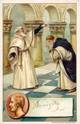 Gaetano Donizetti, Italian composer, and a scene from his opera La Favorite