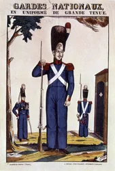 National guardsmen in full dress uniform - Épinal print by Georgin, published by Pellerin