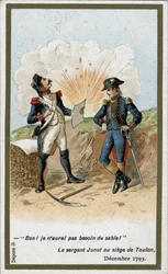 General Jean Andoche Junot writing a letter for Napoleon Bonaparte at the siege of Toulon in December 1793