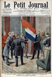 General Pieter Willem Botha Presents the New Flag of Transvaal to the English Colonial Minister Lord Elgin