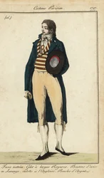 Gentleman in striped vest and breeches
