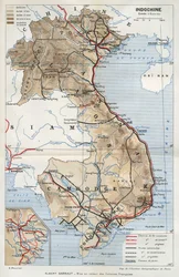 Geographic Map of Indochina, in "La Mise en Valeur des Colonies Francaises", Albert Sarraut