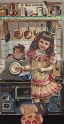 Girl Cooking in Kitchen