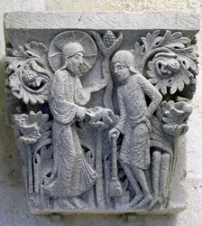 God Telling Adam to Work the Land (original capital)