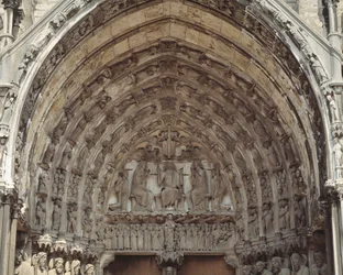 Gothic Art: Tympanum of the central bay of the south portal of the Basilica of Notre Dame de Chartres