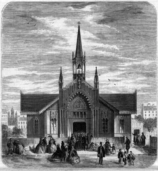 Gothic Architecture: View of the Facade of the Church of Sainte Marie des Champs, Paris