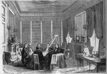 Government of the Second Empire: Council of Ministers Presided by Emperor Napoleon III Held in the Library of the Palace of Compiegne