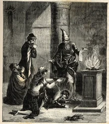 Guebres (or Zoroastrian) - Adorateurs du feu - Engraving in 