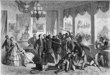 Hispano-South American War - Lima (Peru) - February 5, 1865: The Spaniards wounded and pursued by the city