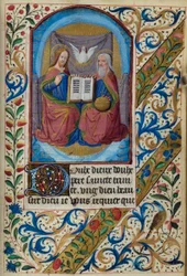 Holy Trinity, from Book of Hours, Use of Paris, mid-15th century (H/L-3-3 fol. 153r)