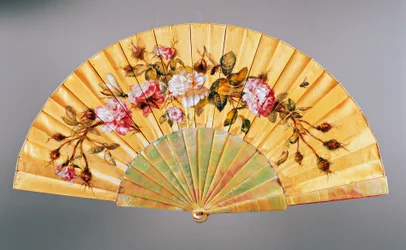 Hand Fan with Roses and Insects