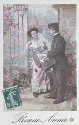 Happy New Year Postcard, Early 20th Century