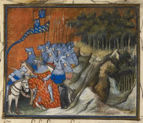 King Richard II knights Henry of Monmouth during the Irish campaign, from Book of the Capture and Death of King Richard II